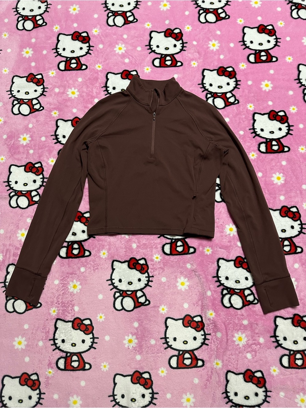 CRZ YOGA Brown Quarter-Zip Performance Pullover